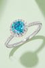 1 Carat Moissanite 925 Sterling Silver Halo Ring-Teresa's Fashionista LLC