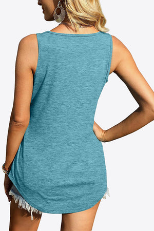Curved Hem Square Neck Tank-Teresa's Fashionista LLC