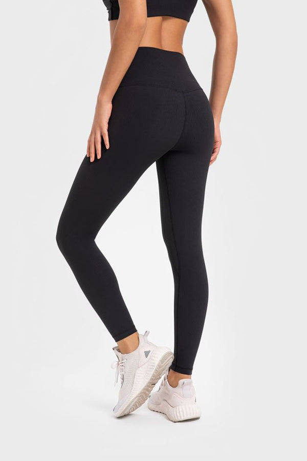 Highly Stretchy Wide Waistband Yoga Leggings-Teresa's Fashionista LLC