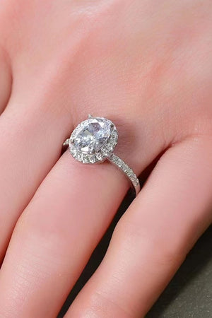 2 Carat Moissanite Platinum-Plated Ring-Teresa's Fashionista LLC