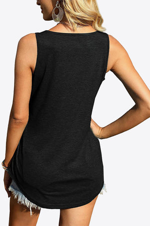 Curved Hem Square Neck Tank-Teresa's Fashionista LLC