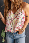 Printed V-Neck Tank-Teresa's Fashionista LLC