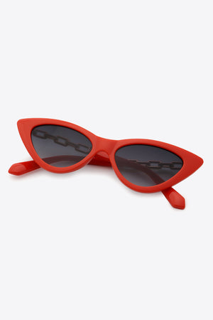 Chain Detail Cat-Eye Sunglasses-Teresa's Fashionista LLC