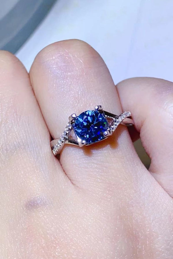 1 Carat Moissanite Crisscross 925 Sterling Silver Ring-Teresa's Fashionista LLC