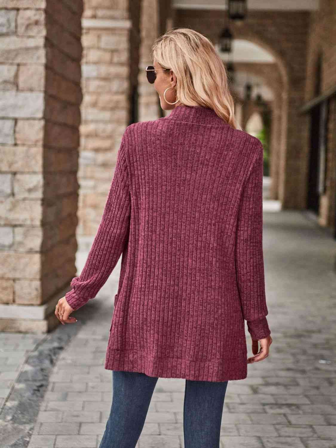 Open Front Cardigan with Pockets-Teresa&#39;s Fashionista LLC