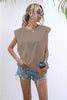Round Neck Cap Sleeve Tee-Teresa's Fashionista LLC