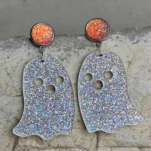 Ghost Shape Acrylic Dangle Earrings-Teresa's Fashionista LLC