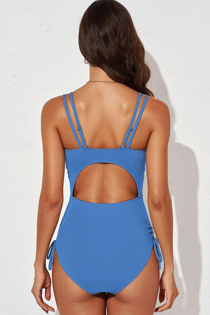 Tied Cutout Plunge One-Piece Swimsuit-Teresa's Fashionista LLC