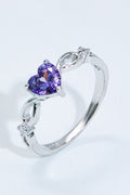 Crystal Heart 925 Sterling Silver Ring-Teresa's Fashionista LLC