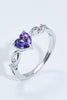 Crystal Heart 925 Sterling Silver Ring-Teresa's Fashionista LLC