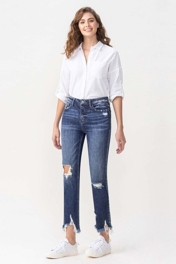 Lovervet Jackie Full Size High Rise Crop Straight Leg Jeans-Teresa's Fashionista LLC