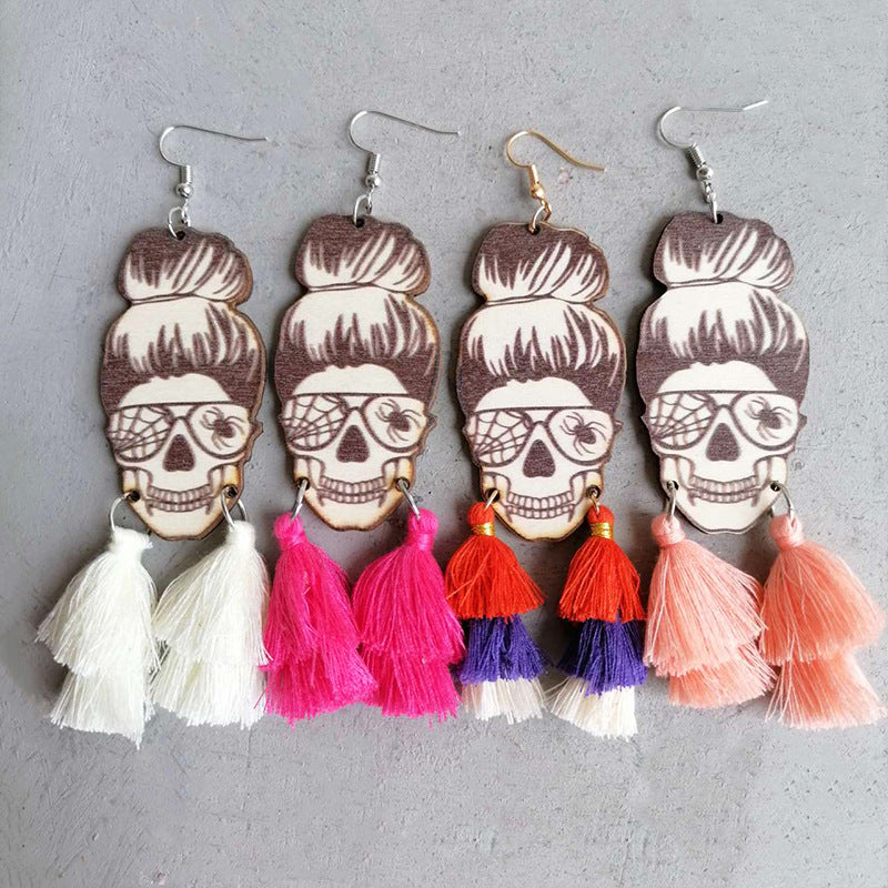 Spider Grandma Tassel Detail Dangle Earrings-Teresa's Fashionista LLC