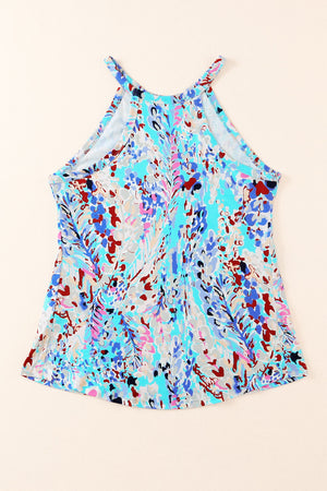 Printed Round Neck Tank Top-Teresa's Fashionista LLC