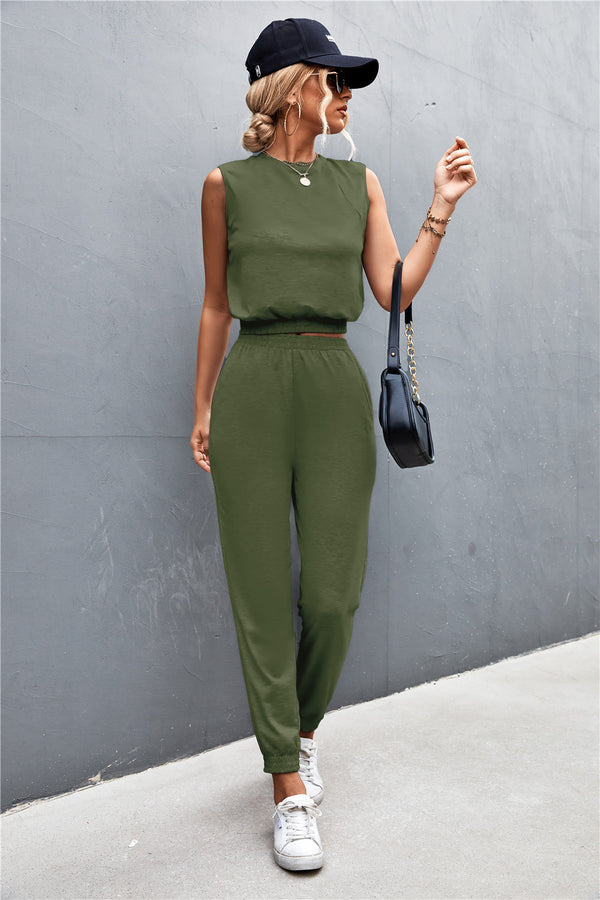 Sleeveless Top and Joggers Set-Teresa's Fashionista LLC
