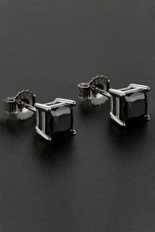 925 Sterling Silver Square Moissanite Stud Earrings-Teresa's Fashionista LLC