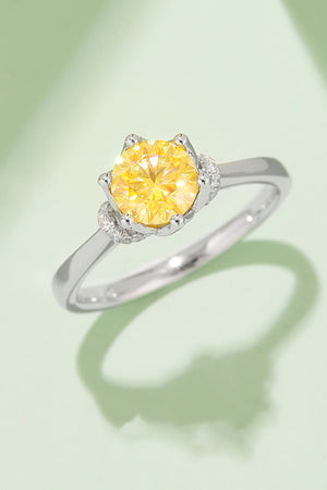 1 Carat Moissanite Contrast 925 Sterling Silver Ring-Teresa's Fashionista LLC