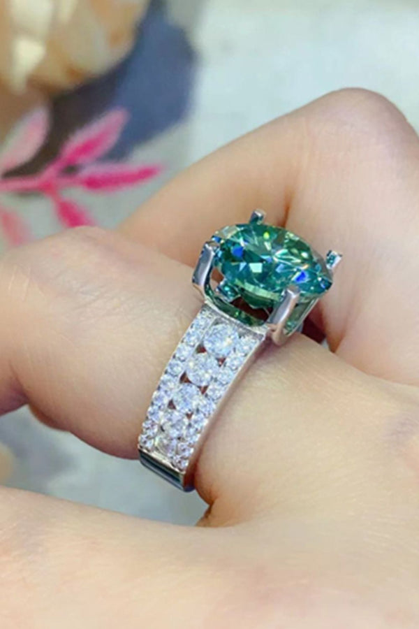 5 Carat Moissanite 4-Prong Wide Band Ring-Teresa's Fashionista LLC