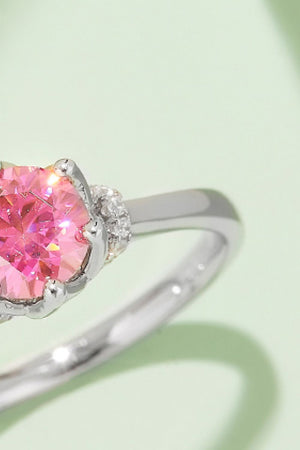 1 Carat Moissanite Contrast 925 Sterling Silver Ring-Teresa's Fashionista LLC