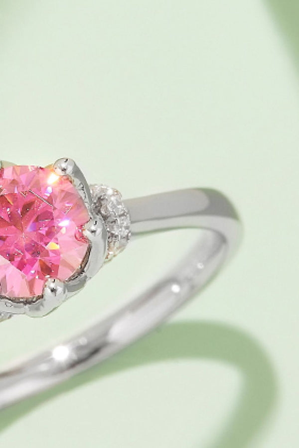 1 Carat Moissanite Contrast 925 Sterling Silver Ring-Teresa's Fashionista LLC