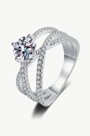 1 Carat Moissanite Crisscross Ring-Teresa's Fashionista LLC