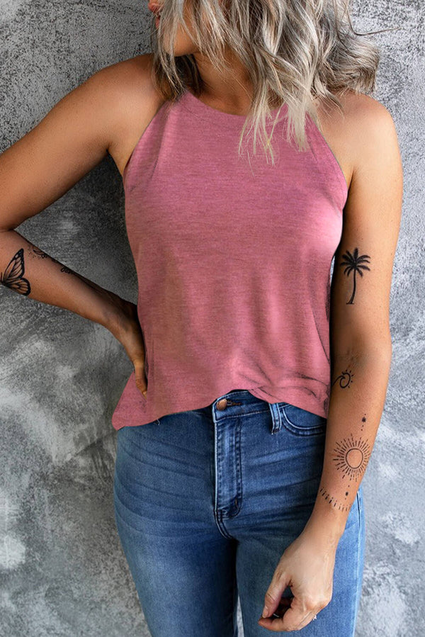 Curved Hem Grecian Tank Top-Teresa's Fashionista LLC