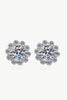 Moissanite Floral-Shaped Stud Earrings-Teresa's Fashionista LLC