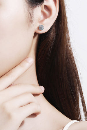 Moissanite Floral-Shaped Stud Earrings-Teresa's Fashionista LLC