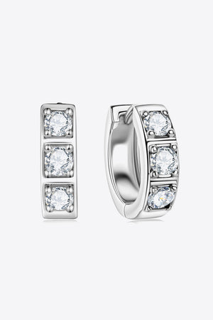 Inlaid Moissanite Huggie Earrings-Teresa's Fashionista LLC
