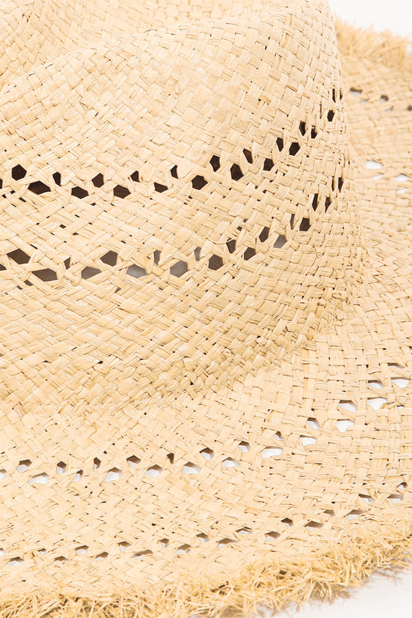 Fame Openwork Raw Hem Weave Hat-Teresa's Fashionista LLC