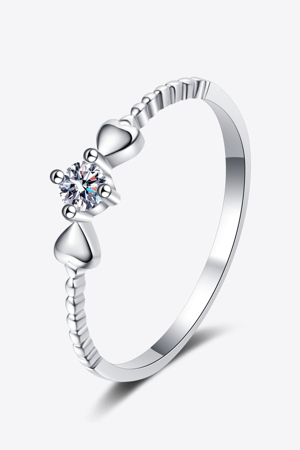 Moissanite Heart 925 Sterling Silver Ring-Teresa's Fashionista LLC