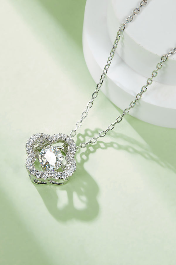 Moissanite Four Leaf Clover Pendant Necklace-Teresa's Fashionista LLC
