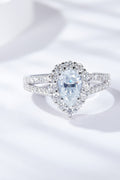 1 Carat Moissanite Teardrop Split Shank Ring-Teresa's Fashionista LLC