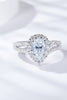 1 Carat Moissanite Teardrop Split Shank Ring-Teresa's Fashionista LLC