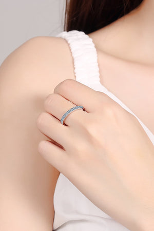 Moissanite 925 Sterling Silver Half-Eternity Ring-Teresa's Fashionista LLC