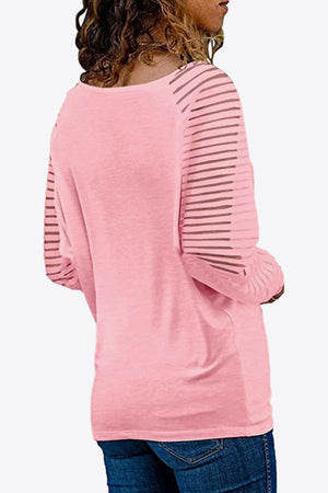 V-Neck Long Raglan Sleeve Top-Teresa's Fashionista LLC