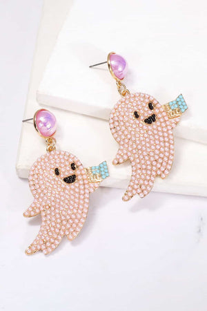 Ghost Shape Synthetic Pearl Dangle Earrings-Teresa's Fashionista LLC