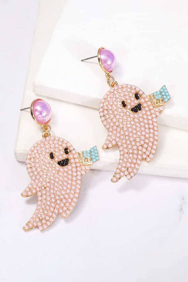 Ghost Shape Synthetic Pearl Dangle Earrings-Teresa's Fashionista LLC