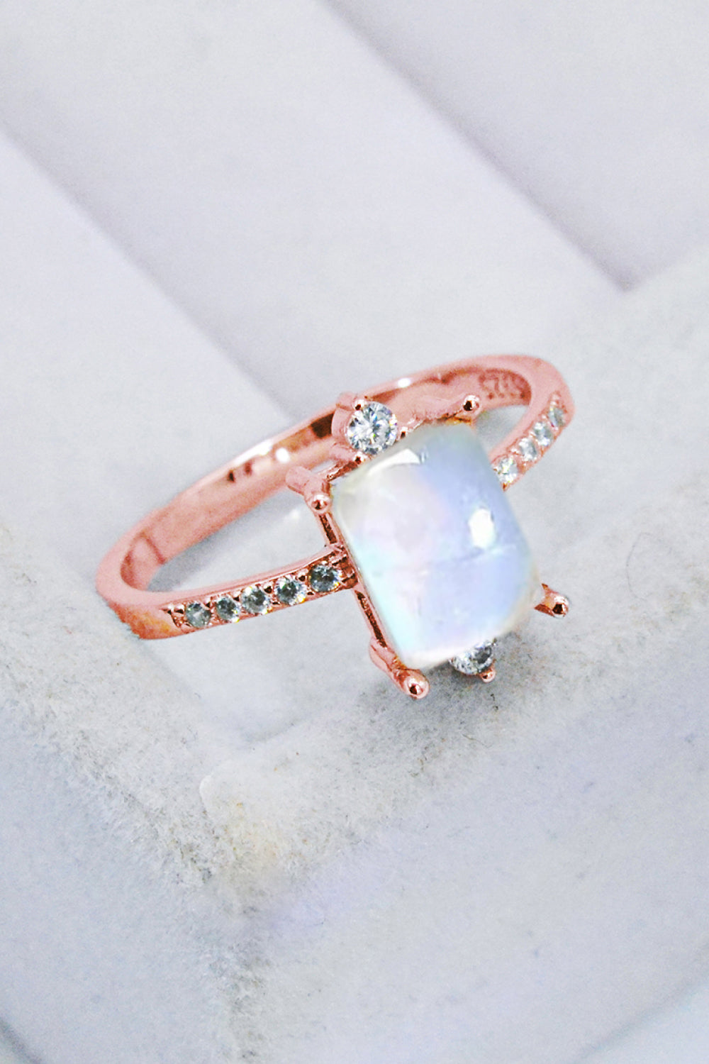 925 Sterling Silver Square Moonstone Ring-Teresa&#39;s Fashionista LLC