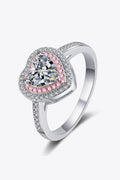 1 Carat Moissanite Heart 925 Sterling Silver Ring-Teresa's Fashionista LLC