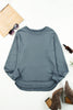 Side Slit Drop Shoulder Sweatshirt-Teresa's Fashionista LLC