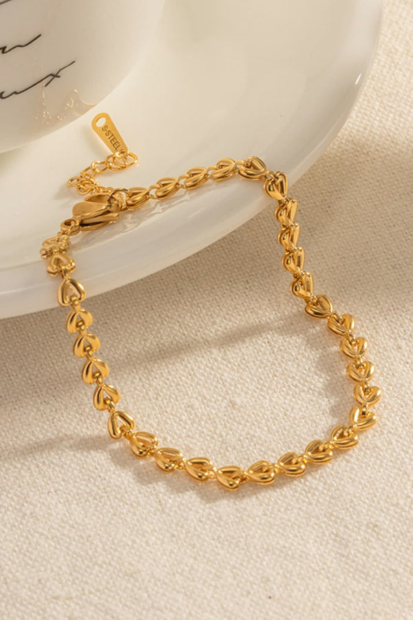 Heart Chain Lobster Clasp Bracelet-Teresa's Fashionista LLC