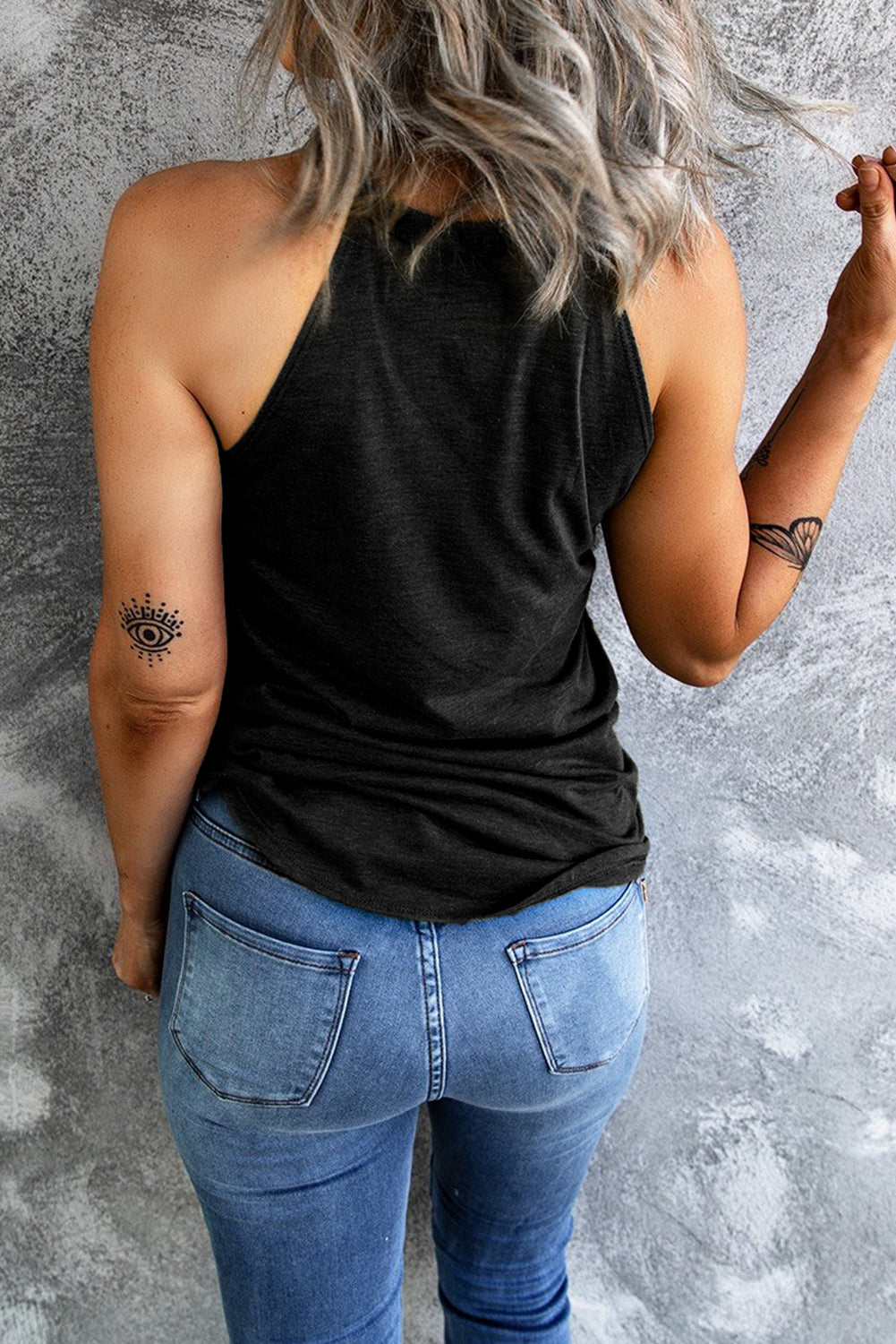 Curved Hem Grecian Tank Top-Teresa&#39;s Fashionista LLC