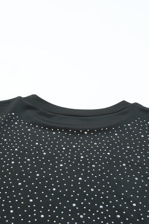 Rhinestone Round Neck Long Sleeve Bodysuit-Teresa's Fashionista LLC