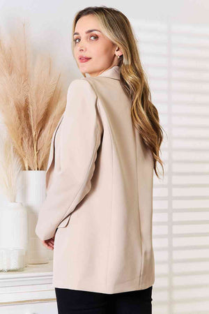 Double Take Shawl Collar Long Sleeve Blazer-Teresa's Fashionista LLC