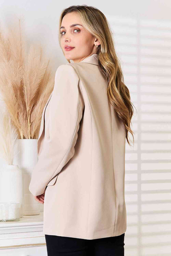 Double Take Shawl Collar Long Sleeve Blazer-Teresa's Fashionista LLC