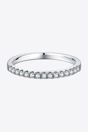 Moissanite Platinum-Plated Half-Eternity Ring-Teresa's Fashionista LLC