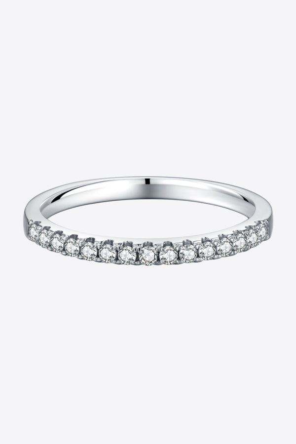 Moissanite Platinum-Plated Half-Eternity Ring-Teresa's Fashionista LLC