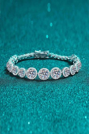 925 Sterling Silver 10.4 Carat Moissanite Bracelet-Teresa's Fashionista LLC