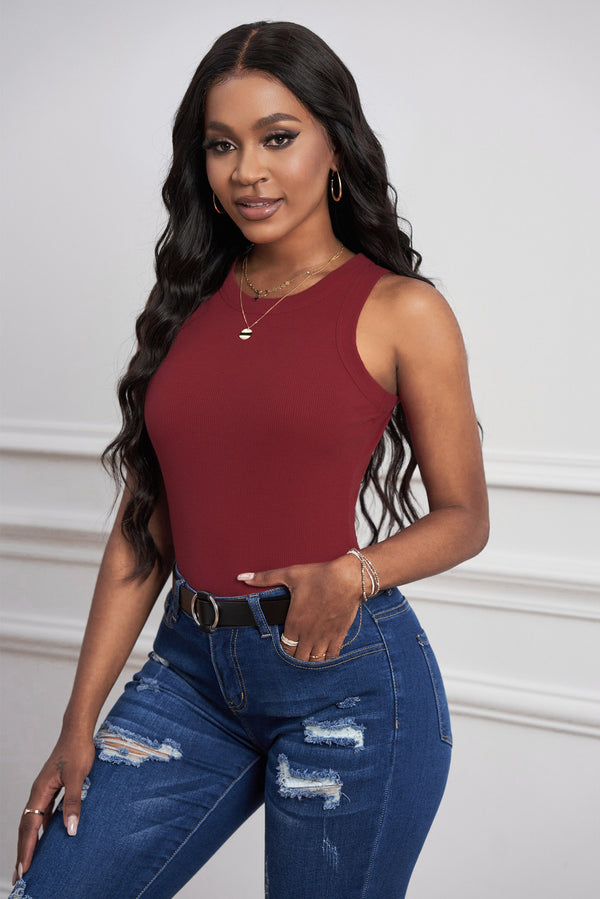 Round Neck Sleeveless Tank-Teresa's Fashionista LLC