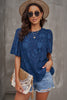 Round Neck Puff Sleeve Blouse-Teresa's Fashionista LLC